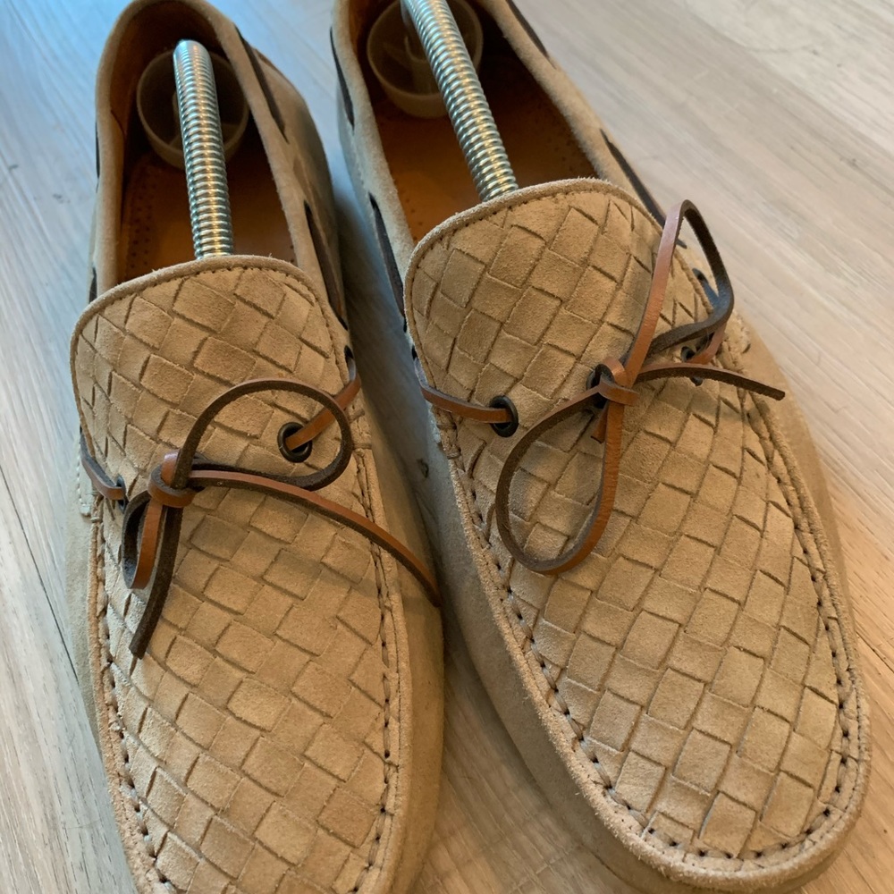 Bottega venetta suede loafers beige